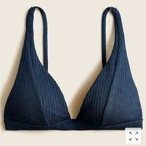 J.Crew Textured plunge bikini top